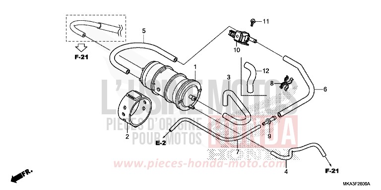 AKTIVKOHLEBEHAELTER von NC750X "Meca" MAT PEARL GLARE WHITE (NHB54) von 2018